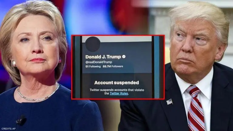 Hillary Clinton mocks permanent suspension of Donald Trump's Twitter account Hillary Clinton