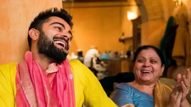Virat Kohli and his mother