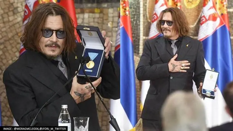 Johnny Depp gets medal of honour from Serbian President for his merits in films and art johnny depp