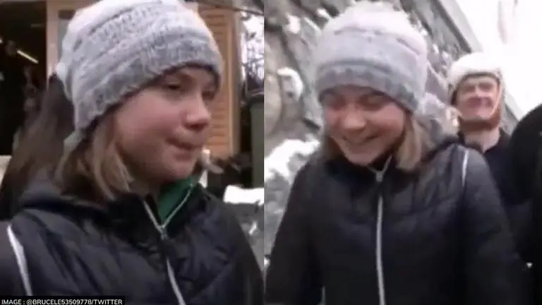 Greta Thunberg laughs & hurls sarcasm as reporters mock her activism at WEF 2023 in Davos Greta Thunberg