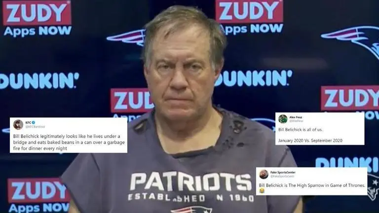 Bill Belichick's ripped sweatshirt look is the latest NFL meme on social media Bill Belichick