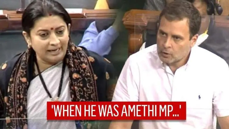 Smriti Irani slams Rahul Gandhi for not debating Budget in LS, cites Amethi ‘disinterest’ Smriti Irani