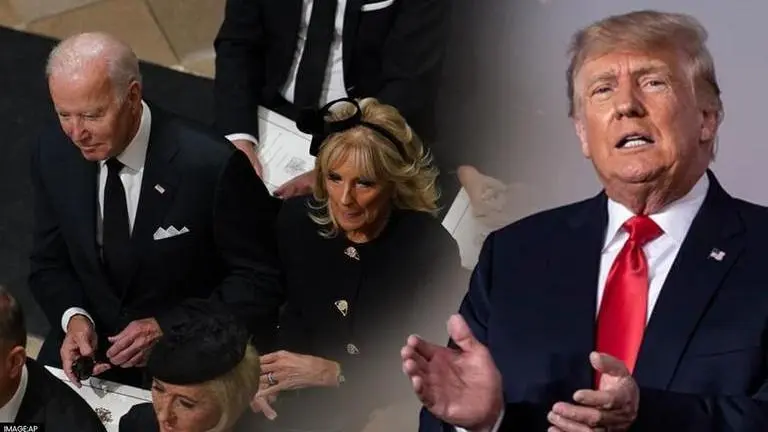 'No respect!': Trump mocks Biden over 14th row seating at Queen's funeral in Windsor Trump