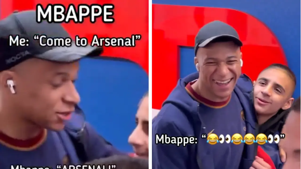 'COME TO ARSENAL': Kylian Mbappe's UNMISSABLE reaction to Arsenal fan's request goes viral- WATCH Kylian Mbappe asked to come to Arsenal