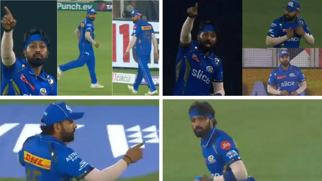 Rohit Sharma ORDERS Hardik Pandya to go to boundary line vs SRH, just like Pandya did to him vs GT Rohit Sharma takes over field setting vs SRH