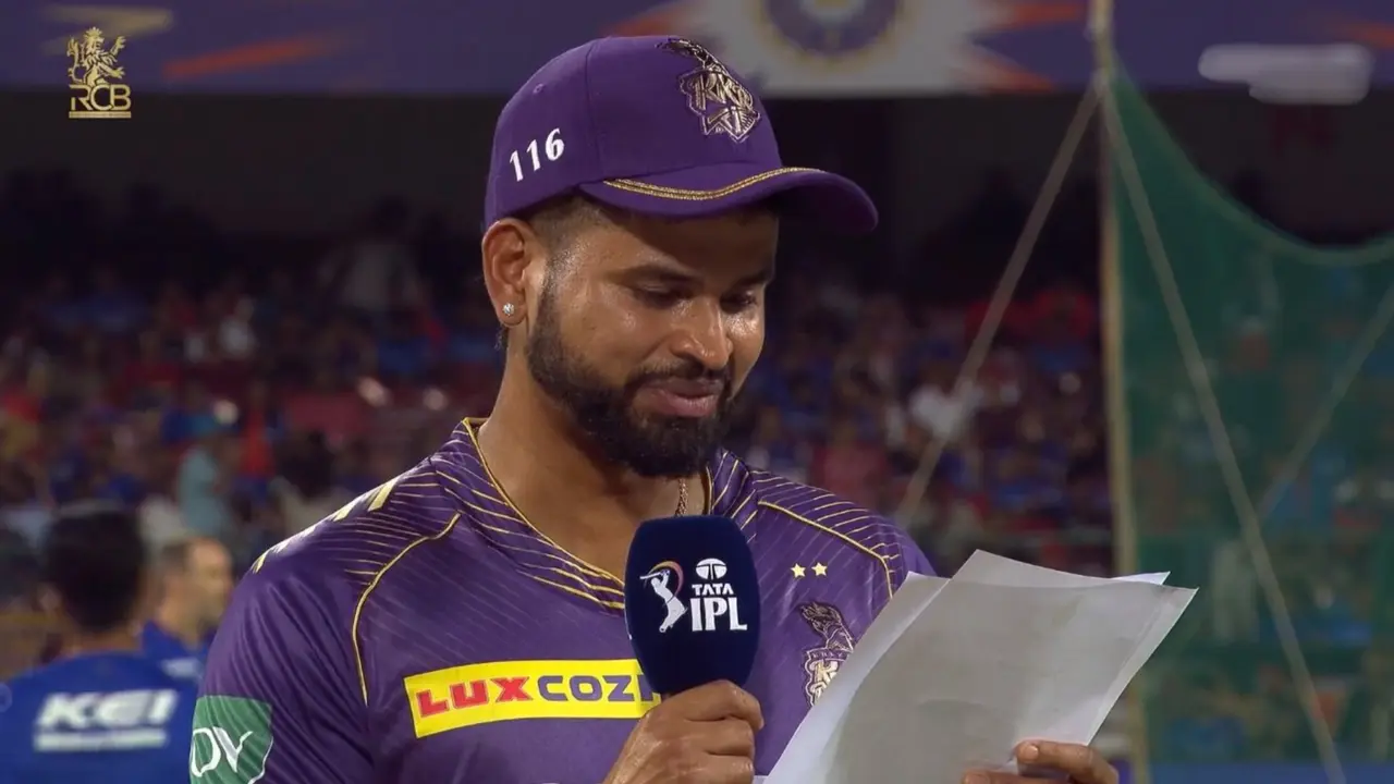 'I am seriously confused. There are two teams given to me': Shreyas Iyer suffers BRAIN-FADE at toss Shreyas Iyer during toss at RCB vs KKR game