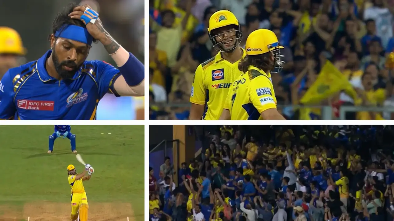WATCH | Dhoni destroys Hardik's already lost confidence in just 3 balls, even MI fans cheer for CSK MI vs CSK: MS Dhoni goes berserk in Mumbai