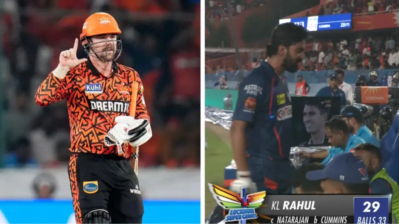 Travis Head and KL Rahul during SRH vs LSG match
