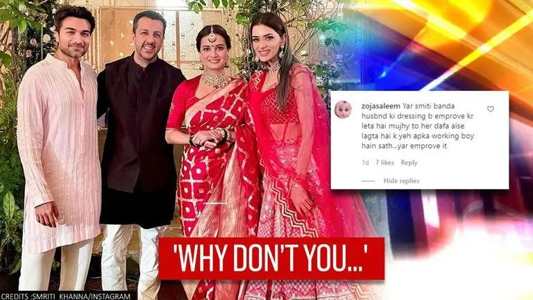 Smriti Khanna claps back at a troll who slammed her husband Gautam Gupta's outfit Smriti Khanna