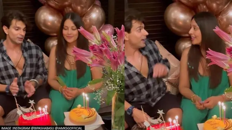 Bipasha Basu shares glimpses of b'day celebration with husband Karan Singh Grover; Watch Bipasha Basu