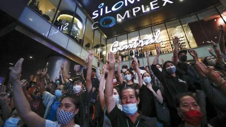 Thailand protesters organise parallel event to mock Thai princess' fashion show in Bangkok Thailand pro-democracy protesters organise street fair like event