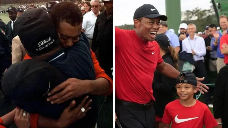Tiger Woods recalls celebrating fifth Masters win with son just like he did with father tiger woods