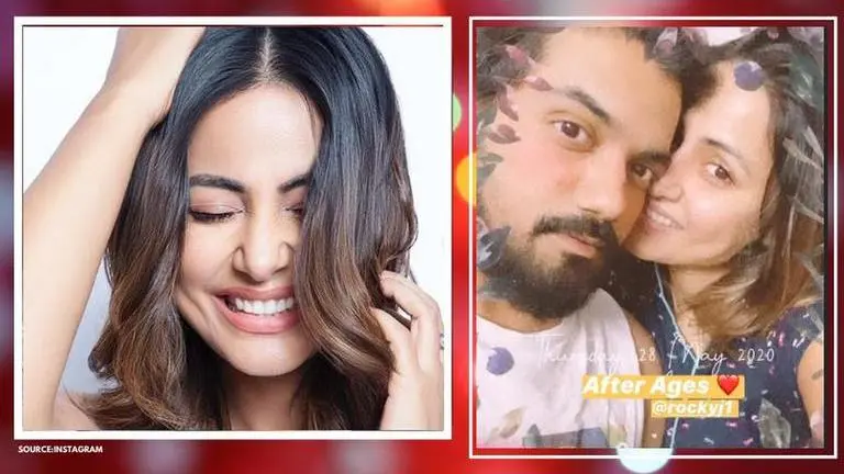 Hina Khan meets beau Rocky Jaiswal 'after ages'; shares cute selfie Hina Khan