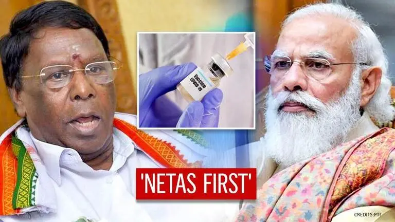 'Let netas, party leaders & ministers get vaccine first,' writes Puducherry CM to PM Modi Puducherry CM