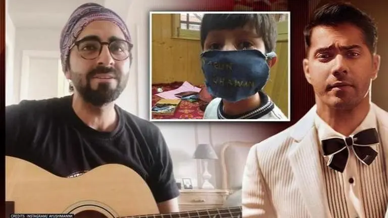 Ayushmann Khurrana surprises fan on her birthday, Varun Dhawan shares fan-made mask; See Ayushmann Khurrana