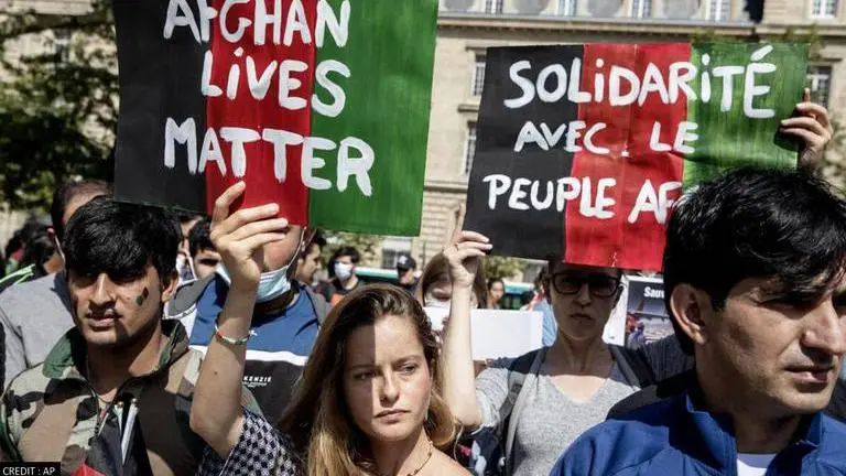 Afghanistan Crisis: Dozens protest near Eiffel Tower, raise concerns over safety of women Afghan women