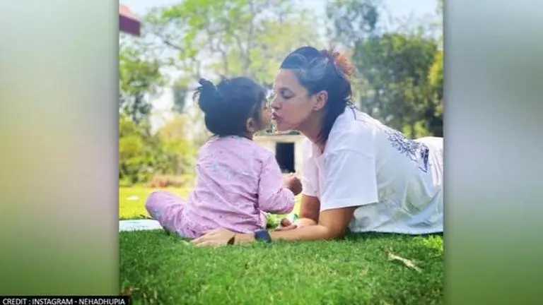 Neha Dhupia shares adorable photo with daughter; calls Mehr her 'crowning glory' Neha Dhupia