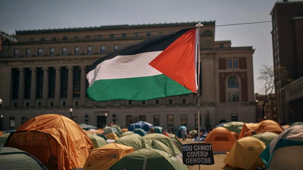 Global Wave of Support: Pro-Palestine Protests Sweep From US, Canada to Europe The student protestor encampment at the Columbia University.