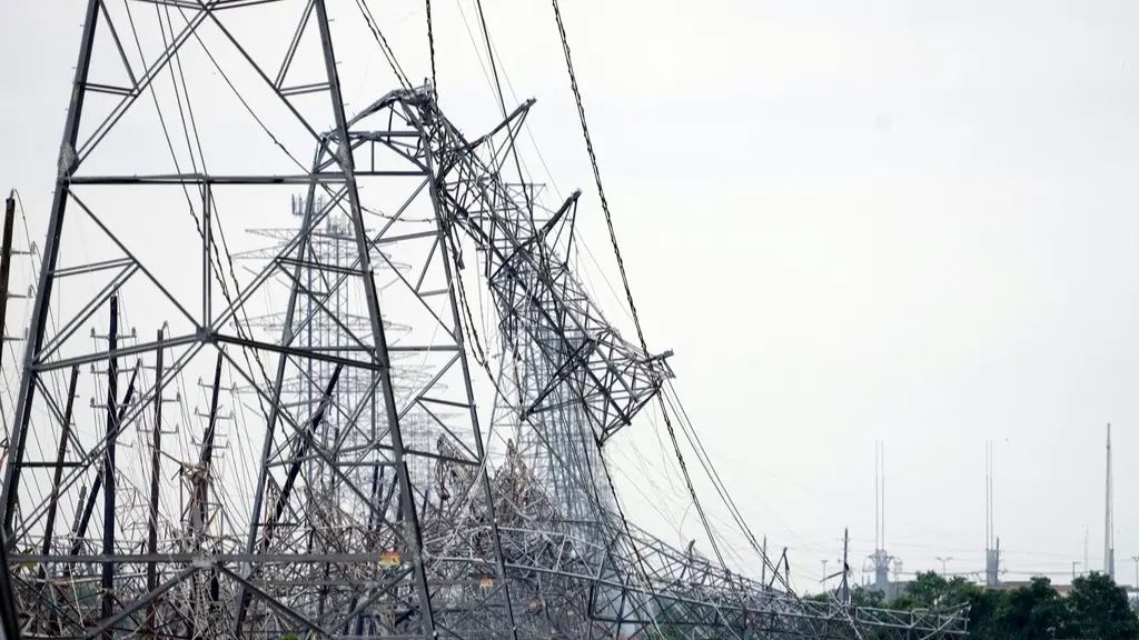 Powerlines across southeast Texas were severely damaged as a result of thunderstorms.