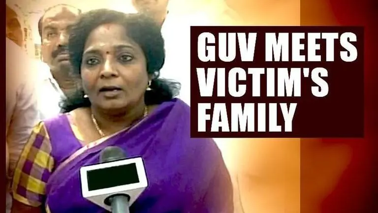 Telangana Governor meets Hyderabad rape and murder victim's family Telangana