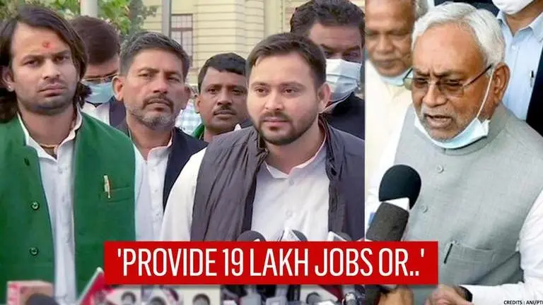 Tejashwi warns Bihar govt of state-wide protests if '19 lakh jobs not provided in 1 month' Bihar