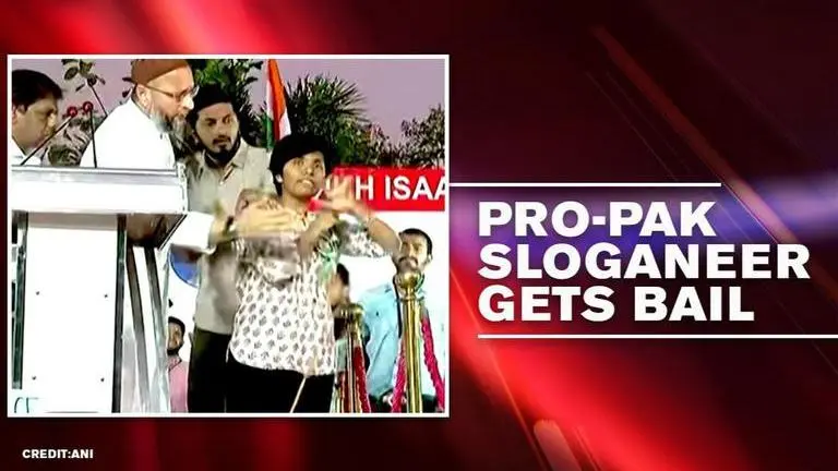 Pro-Pakistan sloganeer Amulya Leona at Owaisi's anti-CAA rally granted bail by court Pro-Pakistan