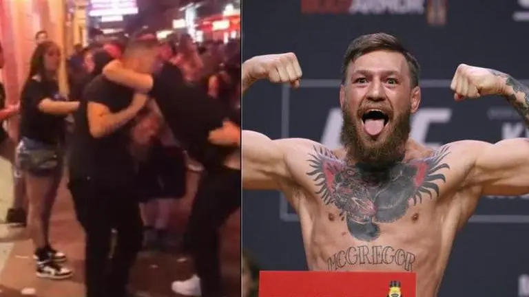 Nate Diaz chokes out a man on street; Conor McGregor enjoys his old foe's act