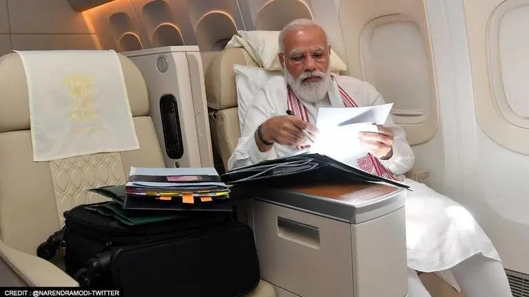 PM Modi drops candid picture mid-flight to America; reveals what long flights mean to him PM Modi