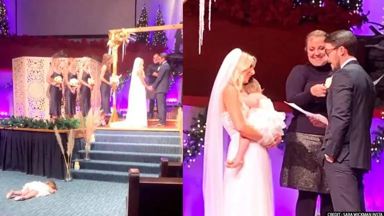 'Ultimate wedding crasher': Kid throws tantrums at parents' wedding; watch hilarious video Little girl
