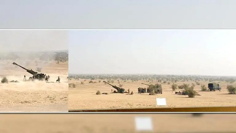 Indian Army fires American-origin Excalibur artillery ammunition in Pokhran firing ranges Indian Army