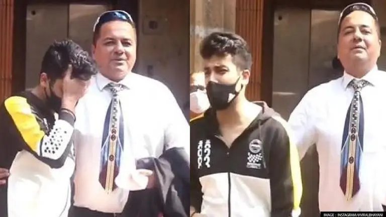 At NCB office, Arbaaz Merchant gets irritated at his father while posing for media Arbaaz Merchant father