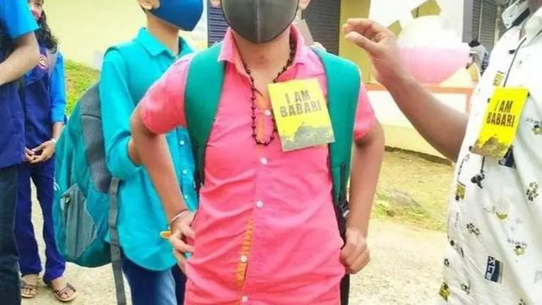 Kerala BJP accuses PFI's political wing SDPI of pasting 'I am Babari' stickers on kids BJP