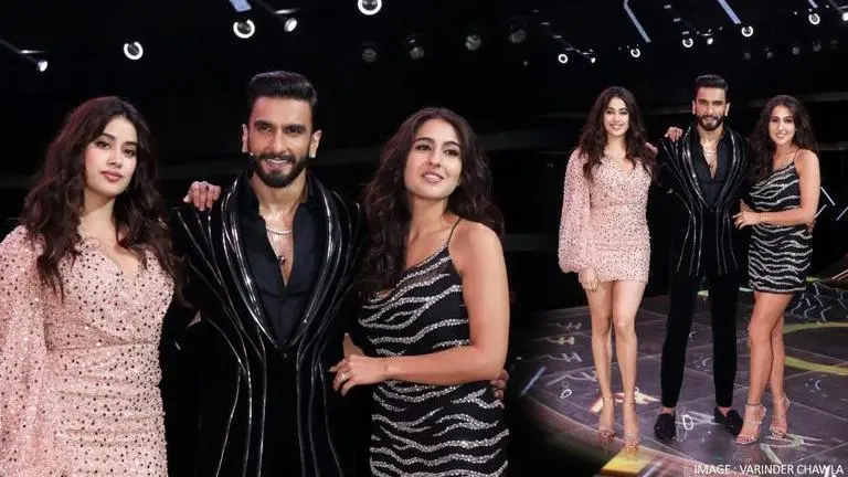 Janhvi Kapoor, Sara Ali Khan set temperature soaring on Ranveer's show 'The Big Picture' Janhvi Kapoor, Sara Ali Khan, Ranveer Singh, game quiz show, The Big Picture