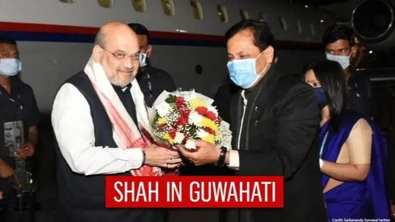 Amit Shah arrives in Guwahati, to hold two rallies & party meeting in poll-bound Assam Amit Shah