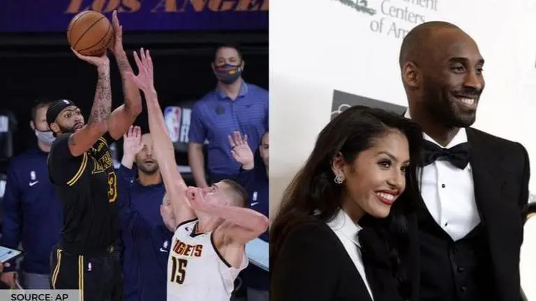 Vanessa Bryant reacts to Anthony Davis' "Kobe shot" vs Nuggets in the Black Mamba jersey vanessa bryant