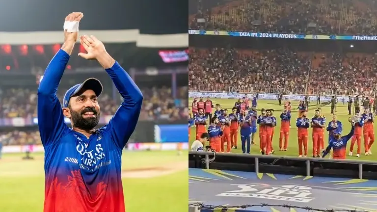 Dinesh Karthik receives guard of honour from Kohli and other RCB players after announcing retirement Dinesh Karthik, RCB