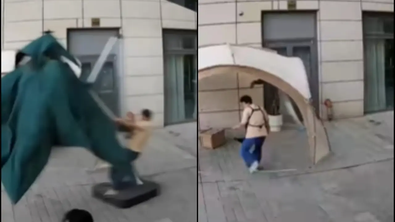 “Captain Jack Sparrow Is That You?,” Strong Winds Took The Man Away, Left Internet Laughing | WATCH Strong Winds Took The Man Away, Left Internet Laughing | WATCH