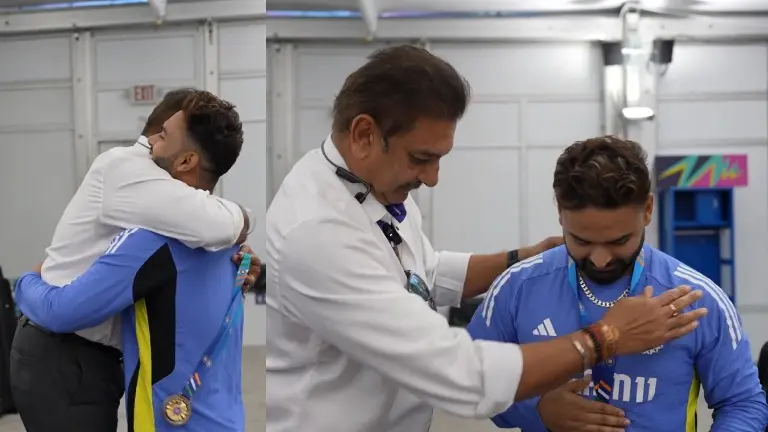 Rishabh Pant, Ravi Shastri share a moment at medal ceremony, ex-batter pays homage to the stumper Rishabh Pant, Ravi Shastri