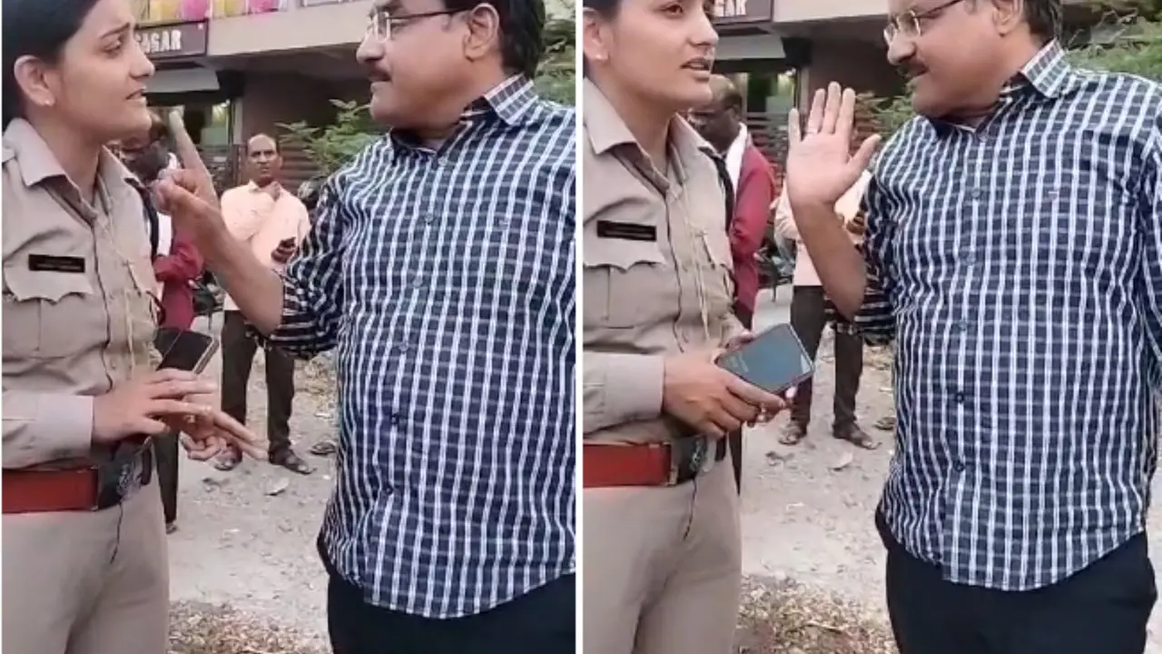 'Tell Your SP...': Gwalior Businessman Threatening Female Traffic Police Over Challan Goes Viral Dispute between traffic lady SI and automobile businessman