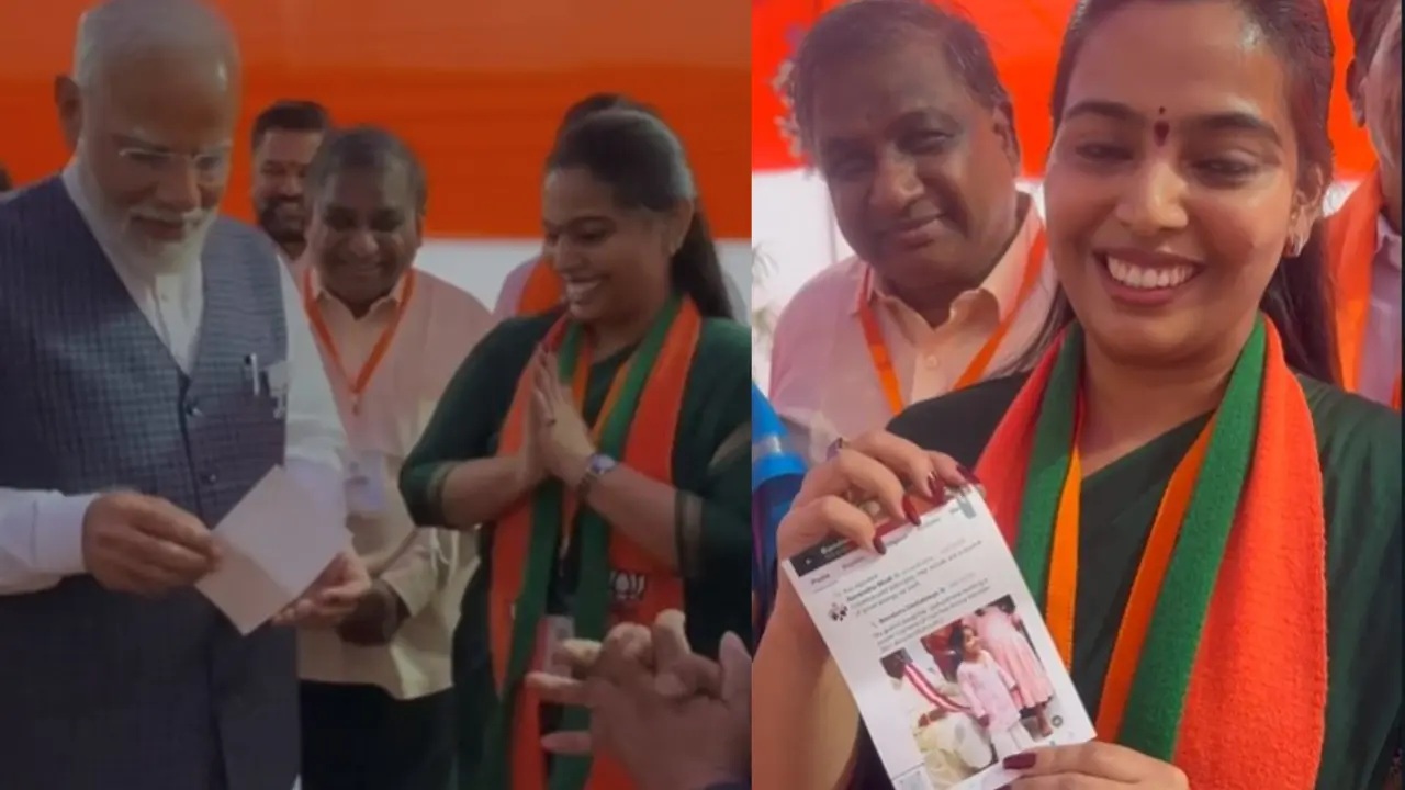 PM Modi Autograph to BJP Worker