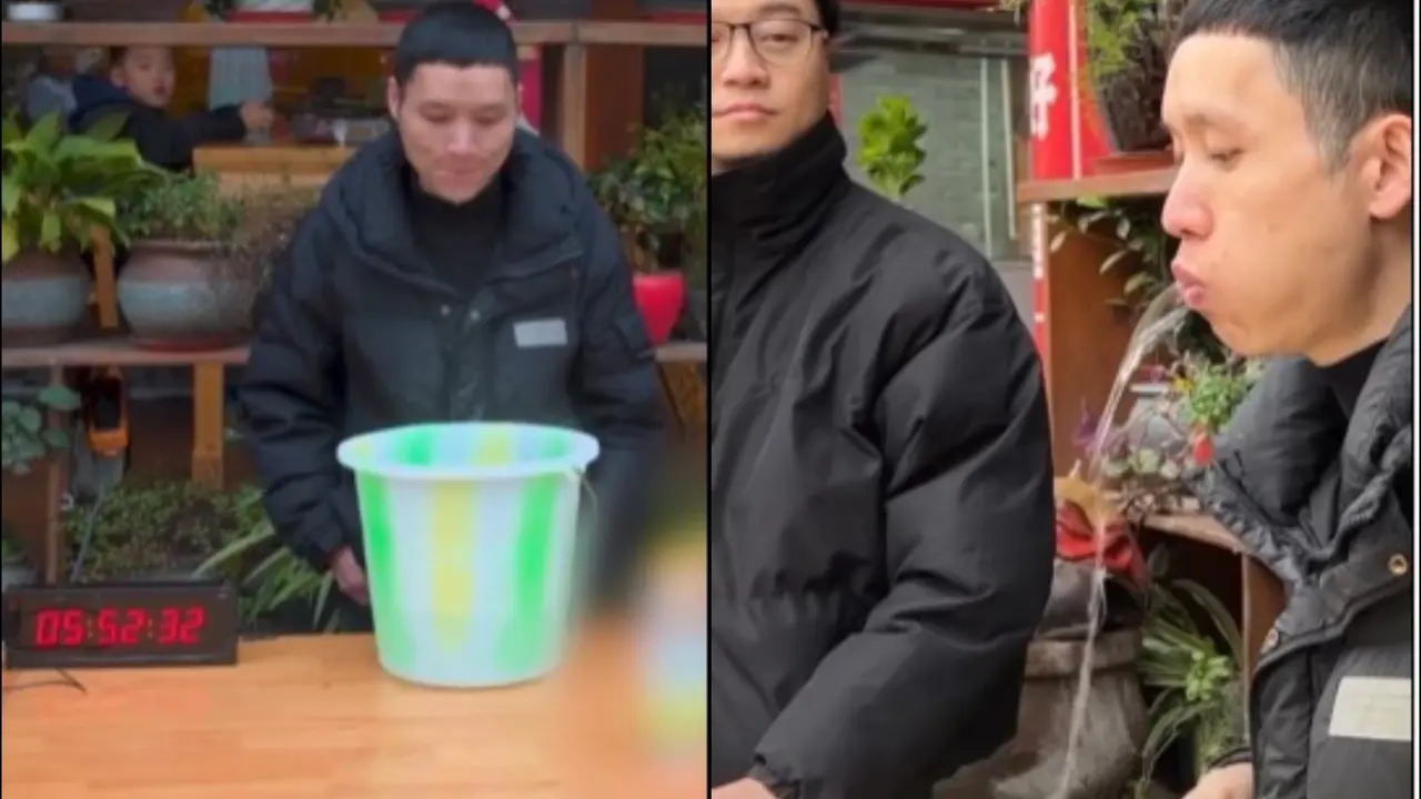 Viral: “Human Water Fountain,” Man Sprays Water For Over 5 Minutes In Guinness World Record Feat Man Sprays Water For Over 5 Minutes In Guinness World Record Feat