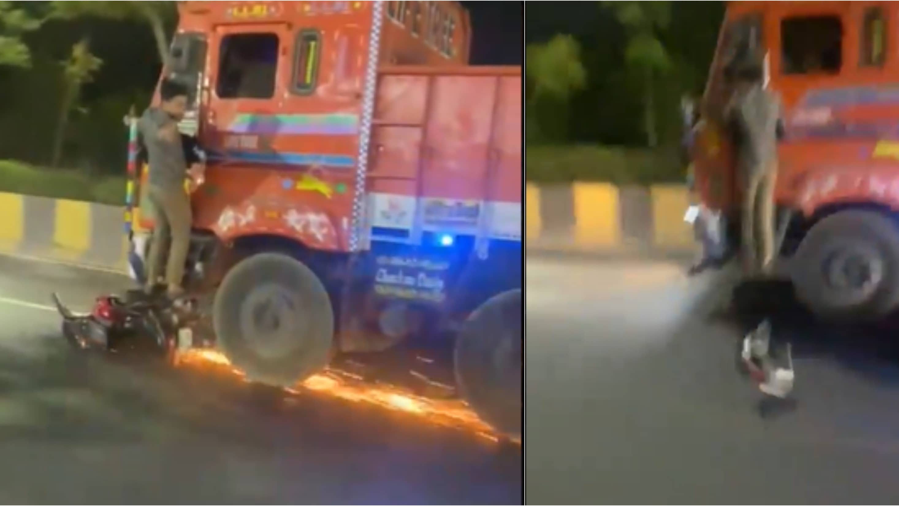 Hyderabad: Truck Driver Drags Bike Under the Wheel for 2 km, While ...