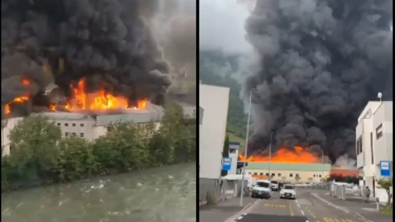 Breaking: Massive Fire Breaks Out At Electric Charging Station Factory At Italy | WATCH Massive Fire Breaks Out At Electric Charging Station Factory At Italy