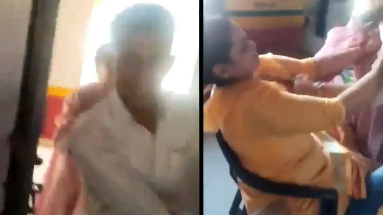 Viral Video: Agra School Teacher and Principal Fight Over Late-Coming Issue | WATCH Agra school principal teacher fight viral