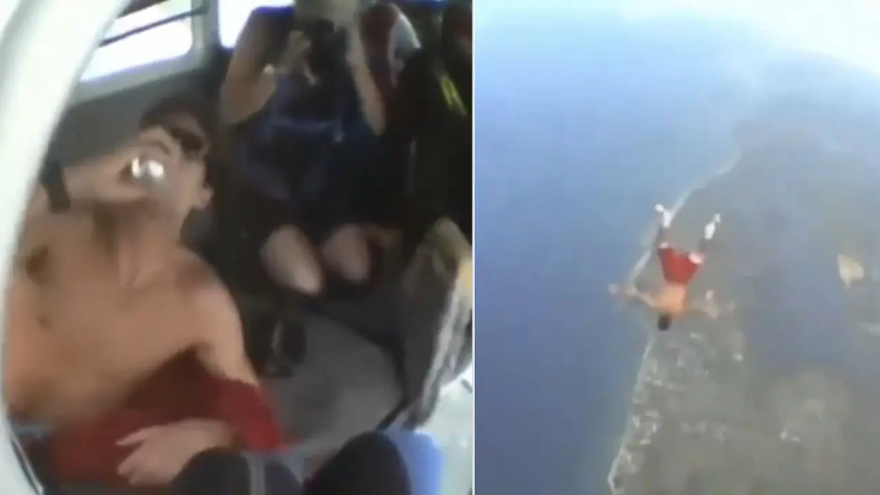 Man Jumped from 12,500 feet Without Parachute, Video Goes Viral | WATCH Man jumps from plane without parachute, video goes viral