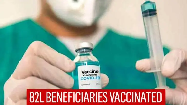 India vaccinated over 82 lakh beneficiaries against COVID-19, says Health Ministry India Vaccinated Near 82 Lakh Beneficiaries Against COVID-19, says Health Ministry