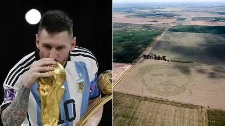Argentine farmer cultivates 50-hectare image of Lionel Messi, visible even from space Lionel Messi