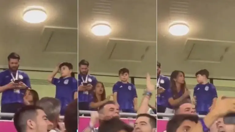 Lionel Messi, Mateo, Argentina, Antonela, Argentina vs Australia, FIFA World Cup, World Cup 2022, Mateo chewing gum, Messi son