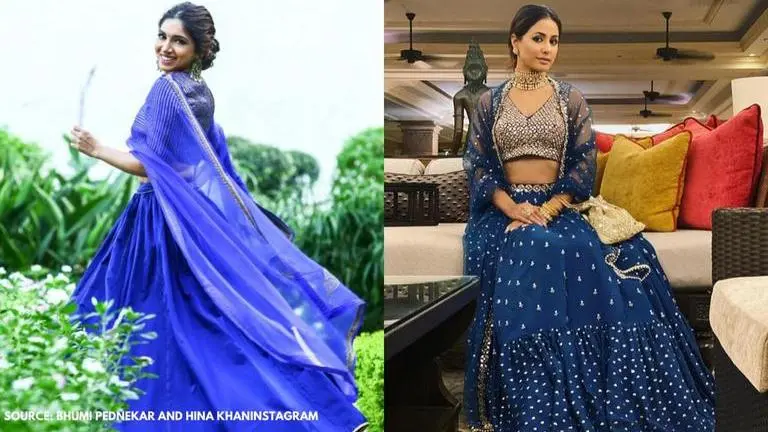 From Bhumi Pednekar to Hina Khan: Here are few celebs who slayed in blue lehengas Bhumi Pednekar