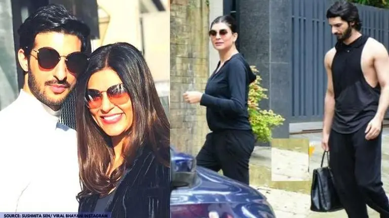Sushmita Sen's BF Rohman Shawl picks her bag, love-struck fans call him 'gentleman' sushmita sen and Rohman Shawl